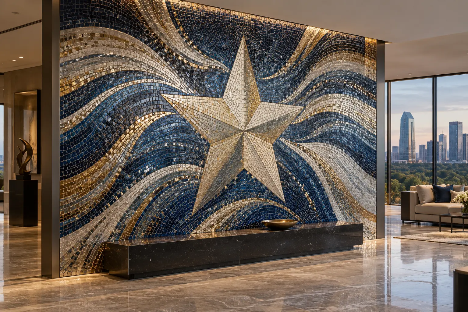 Luxury Lone Star mosaic artwork inspired by Texas